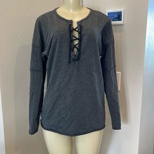 Fitz & Eddi lace up long sleeve shirt size medium